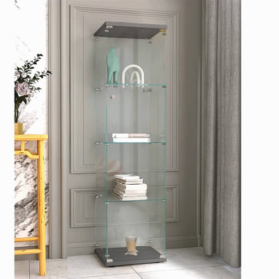 Vitrine en verre avec 4 portes et 4 tablettes