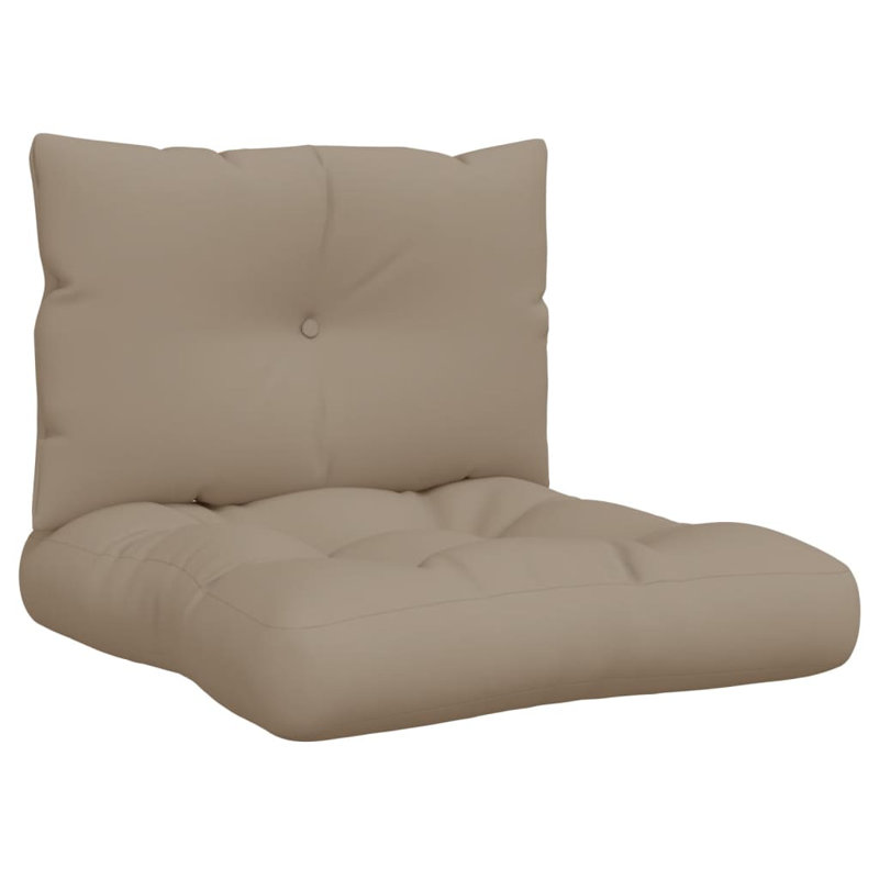 17 Stories Pallet Cushions 2 Pcs Taupe Fabric, Taupe
