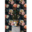 Papier peint floral pivoine foncé
