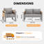 Ensemble de mobilier d'extérieur en aluminium avec foyer 52 po-1920334024