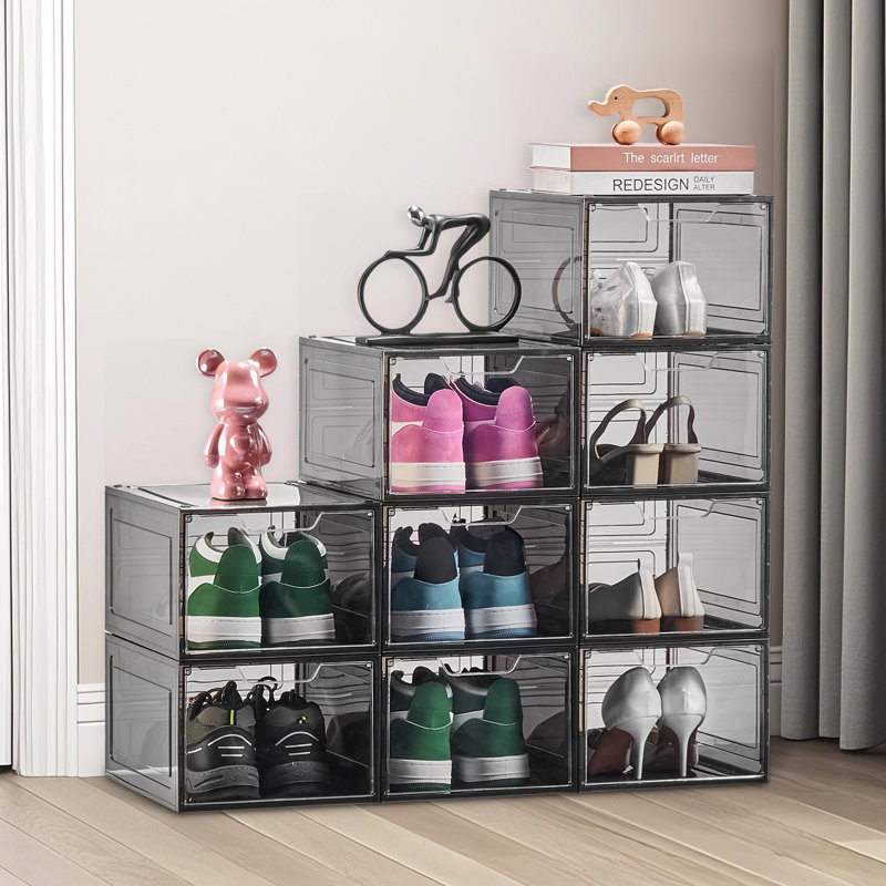 Stackable Shoe Storage Box, Black