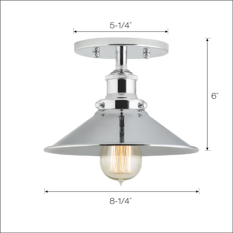 Gravette Semi Flush Mount, Polished Chrome