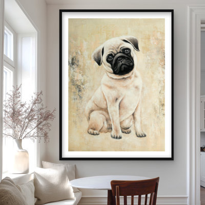 «Small Pug Dog», reproduction encadrée