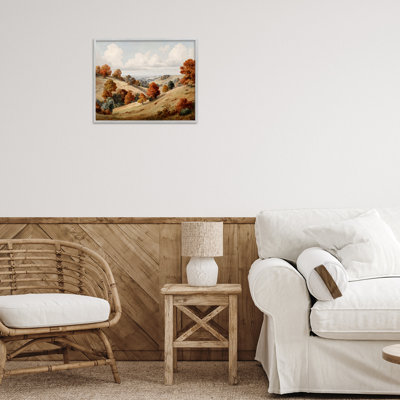 Giclée d'automne encadrée de feuilles d'automne, design par LSR Design Studio