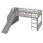 Lit mezzanine simple avec 2 tiroirs et glissière Stairway, gris-303938090