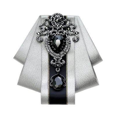 Longlarge Diamond Bow  With Adjustable Strap Formal Floral Bow  Sparkling Rhinestone Groom And Groomsman Accessory Suitable For Weddings Formal Even