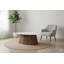 Table basse ovale en bois avec plateau en marbre H 18 po et diamètre 28 po