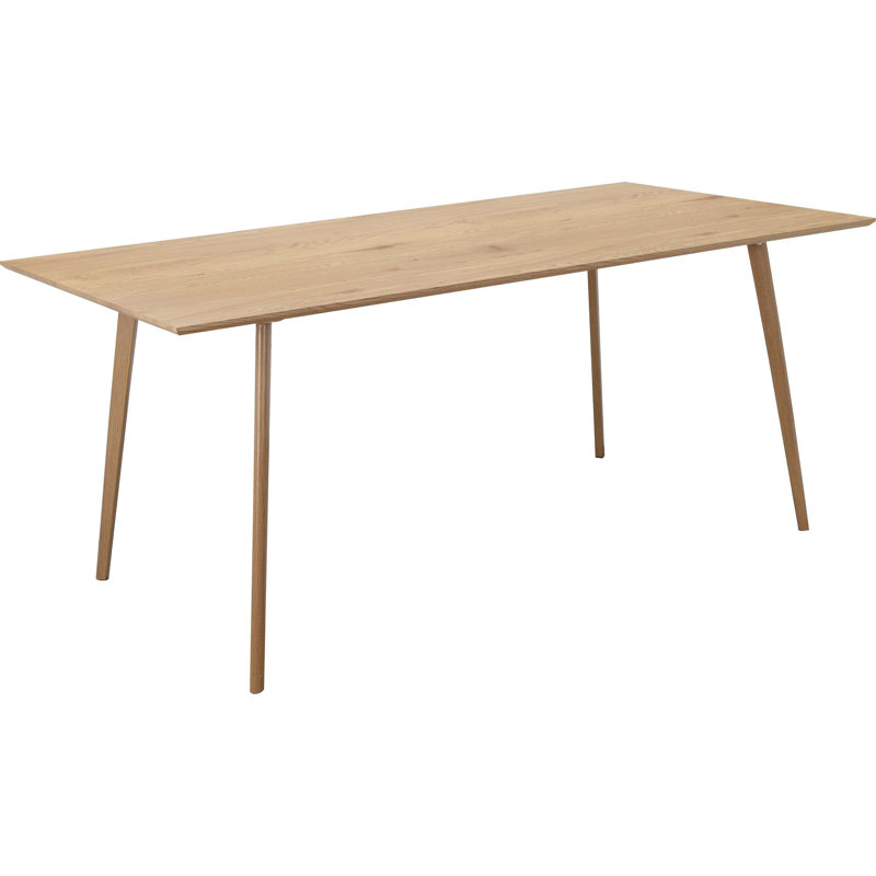 Ione Metal Base Dining Table, Oak, H75 x L180 x W90cm