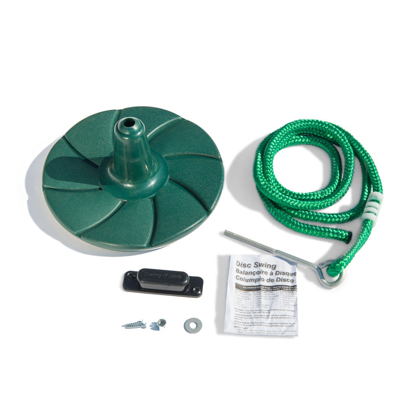 Green Plastic Disc Swing with Rope for Kids