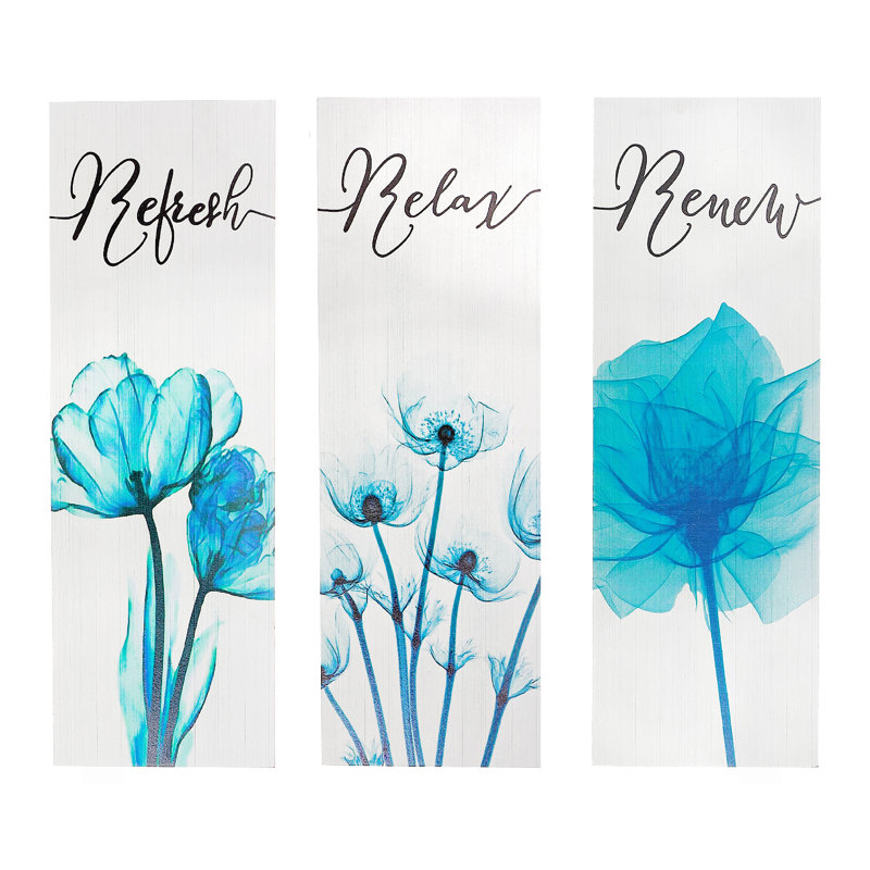 MDF Wall Sign Relax Soak Unwind - Set of 3