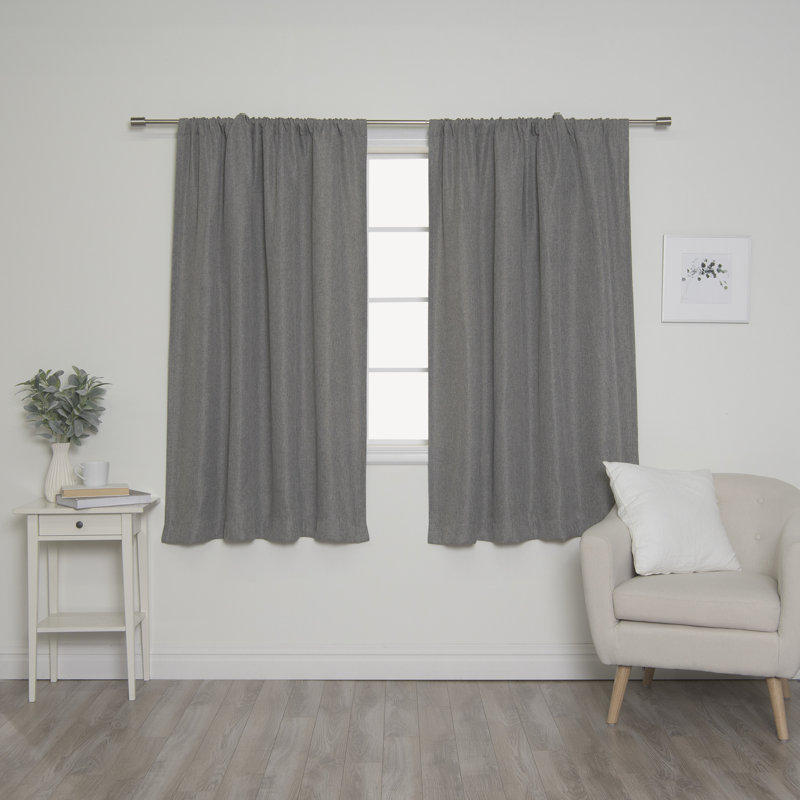 Reyna Room Darkening Curtain Single Panel, Gray, 52" W x 63" L