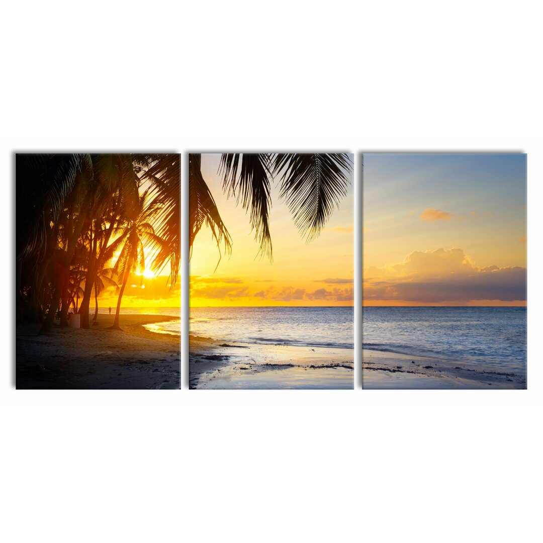 3-tlg. Leinwandbilder-Set Romantic Caribbean Beach