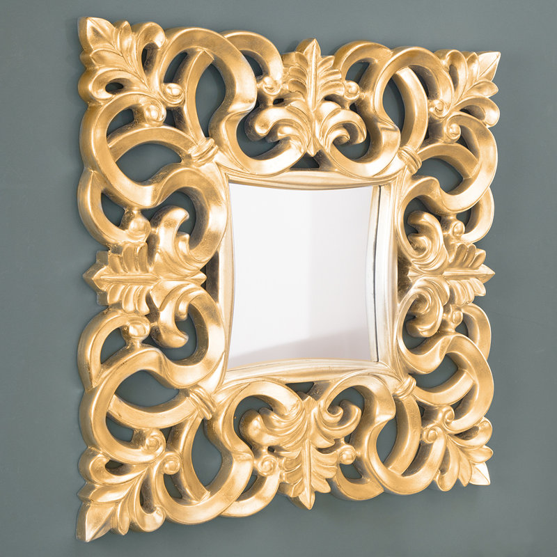 Cordeiro Novelty Plastic Framed Wall Mounted Accent Mirror, Gold
