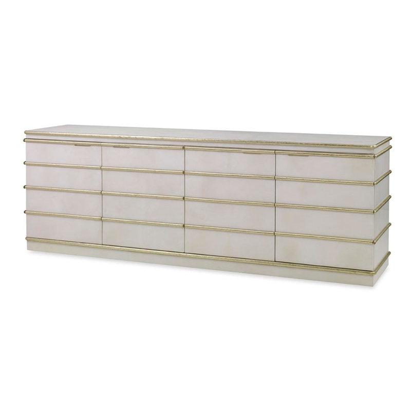 Tio Long Cabinet, High Glos White Vellum