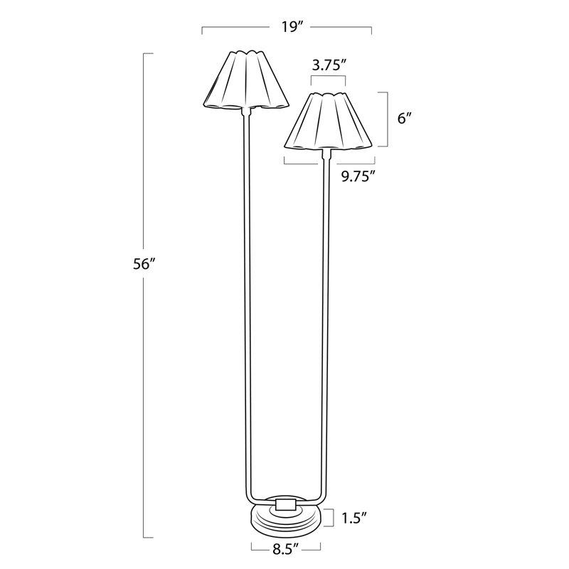 Polly Floor Lamp, Natural Brass, Green