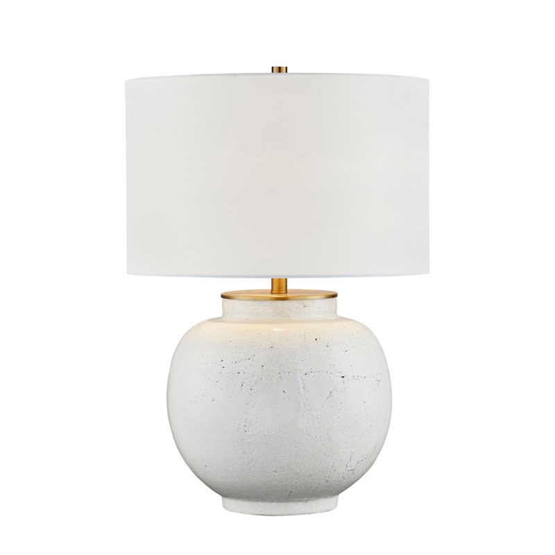 Kandi 27" Ceramic Table Lamp with Fabric Shade, Ivory