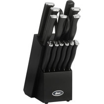  Oster Baldwyn High-Carbon Stainless Steel Kitchen Knife Cutlery  Block Set, 22-Piece, Brushed Satin: Block Knife Sets: Home & Kitchen