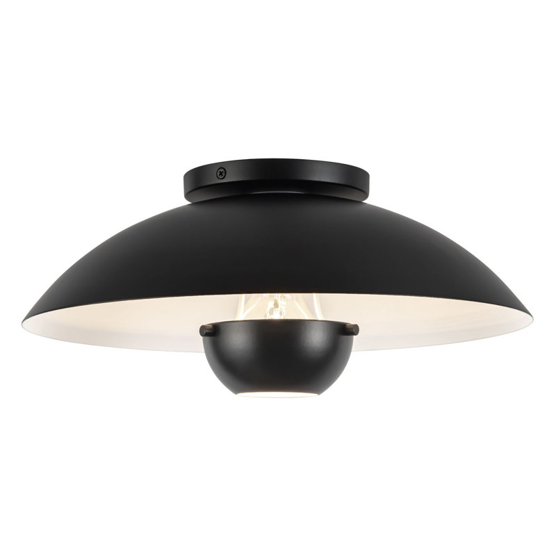 Umbra 14-in Black Semi-Flush Mount, Steel, Black