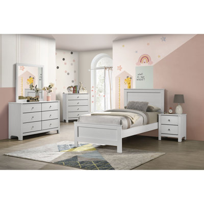 Ensemble de chambre à coucher à panneau simple 3 pièces Picket House Furnishings Santino