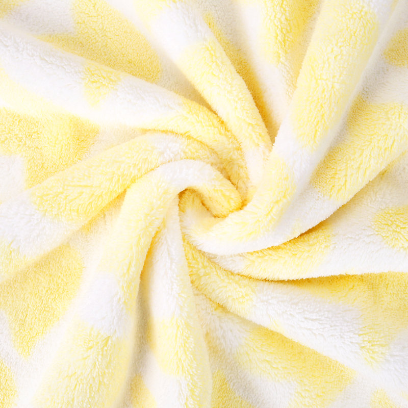 Ensemble de 2 serviettes de bain en microfibre, Jaune clair