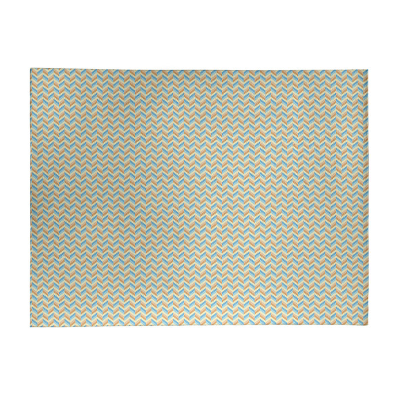 Tapis jaune/bleu chevron, Rectangle 4 pi x 6 pi