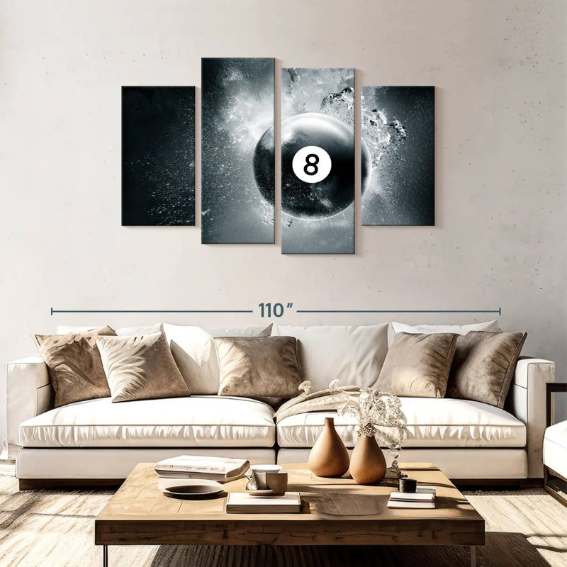 Goutte d'eau Senne Eight Ball, H 48 po x l 75 po