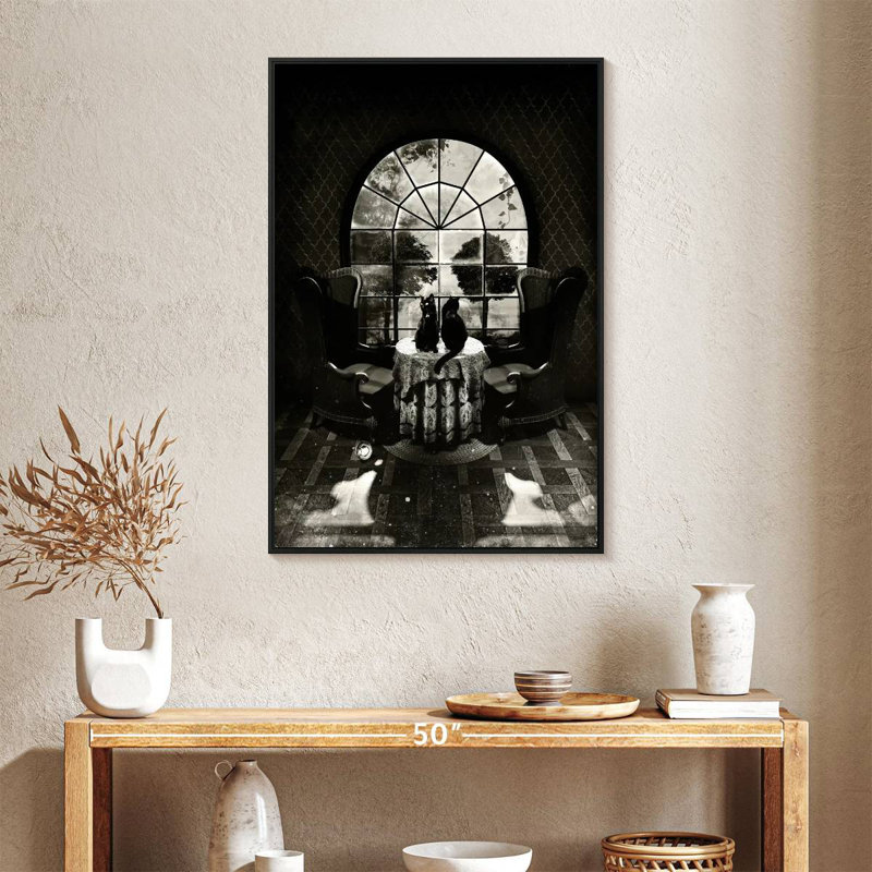 Crâne de chambre BW, 25 po x 37 po, Cadre flottant noir