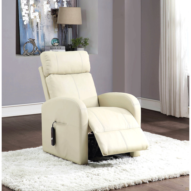 Fauteuil inclinable électrique en cuir synthétique Ricardo, Beige