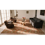 Antique Large Allover Floral Flat Weave Rug