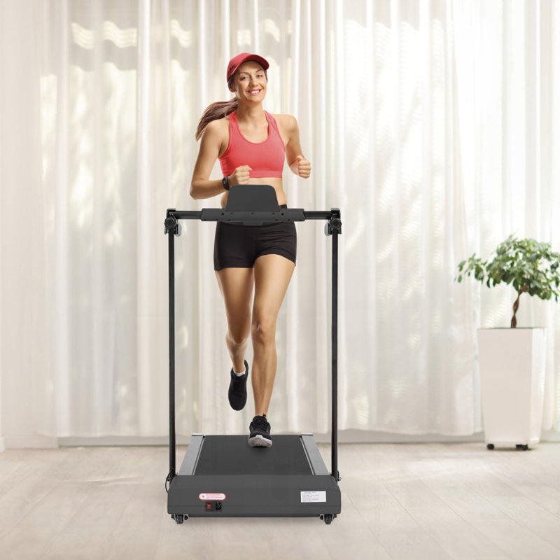 Tapis de course pour la maison, tapis roulant avec DEL pour la marche et la course, Noir
