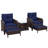 5 Pieces Outdoor Patio Chairs Set,PE Wicker Conversation Furniture with Cushions,Coffee Table,Navyblue-802887676