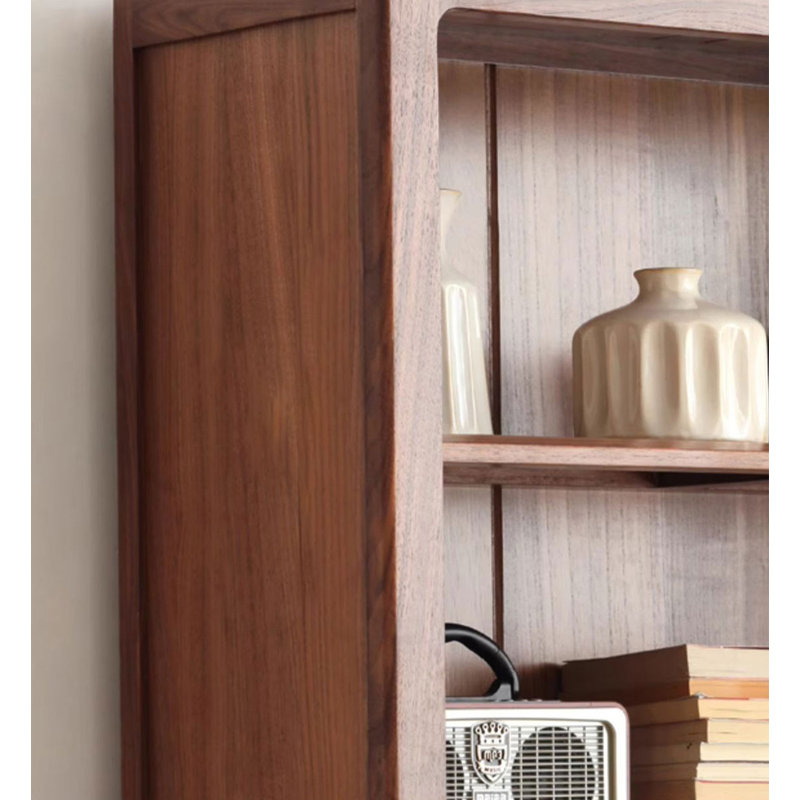 Simple And Modern All-Solid Wood Living Room Floor-To-Ceiling Bookshelf Storage Cabinet