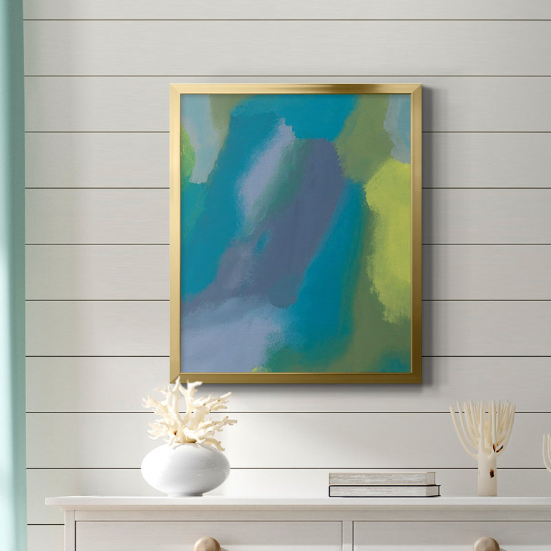 «Lost in Memories I», toile encadrée de qualité supérieure - prête à être accrochée, Or, H 20 po x l 16 po