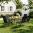 Patio Dining Set For 6, Outdoor Table And Chairs W/1.69?Umbrella Hole, All Weather Patio Furniture Set, 30"X 55" Table And Stackable PVC-coated polyester Chair, For Lawn, Deck (Umbrella Not Included)-1886006089-1886006101