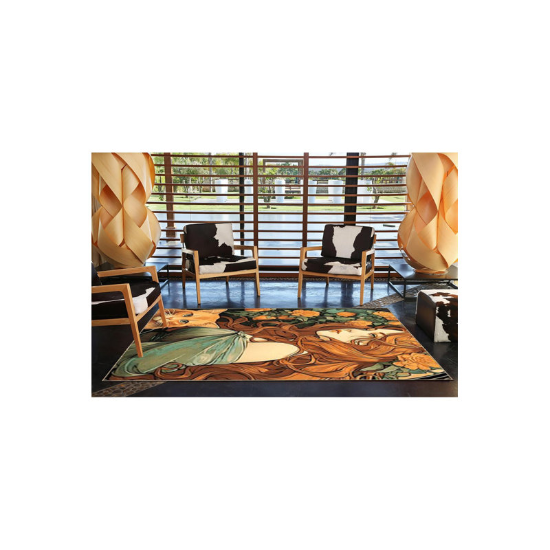 Tapis décoratif tissé à la machine, Rectangle 2 pi 4 po x 3 pi 11 po