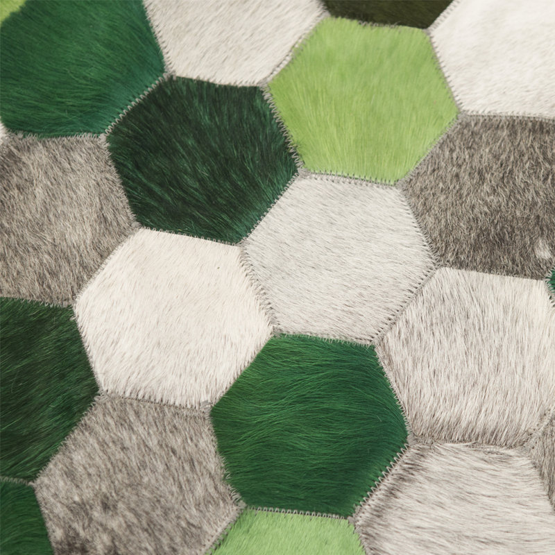 Tapis vert / gris Angulo, Tapis de couloir 2 pi 7 po x 9 pi 10 po