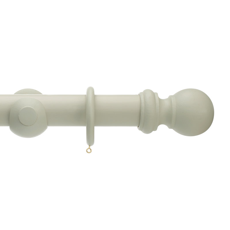 Keswick Wood 5cm Single Curtain Pole, 5cm H x 200cm W x 5cm D, French Grey