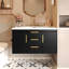 Meuble-lavabo mural 36 po avec lavabo en résine, armoire de rangement flottante avec 2 tiroirs, armoire de salle de bain en bois massif-649201014