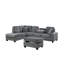 Ensemble de canapé modulaire réversible gris foncé en microfibre 3 pièces