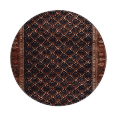 ArtDeco Brown Indoor and Outdoor Area Rug
