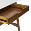 Bureau 48 po Mid-Century avec tablette de rangement inférieure - base en bois de pacanier, plateau blanc, l 48 po x P 24 po