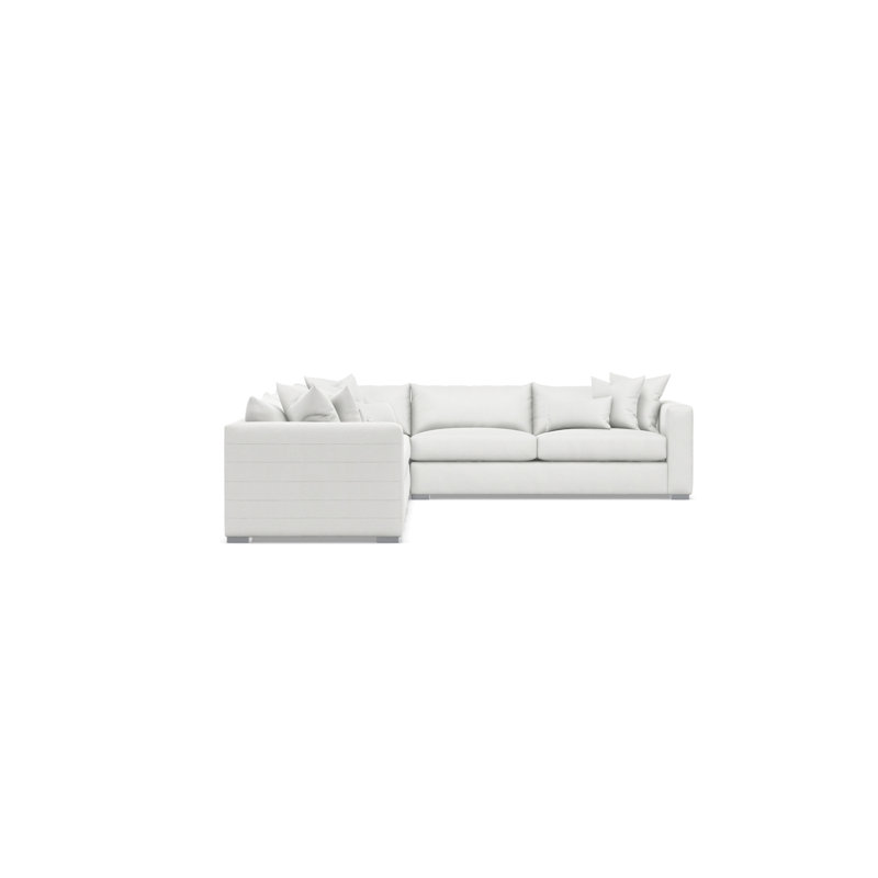 Bernhardt Helena 4-Piece Fabric Sectional, 32.5" H x 157" W x 120.5" D, White Polyester
