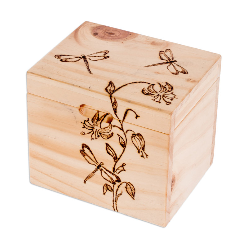 Handmade Dragonfly Traces Wood Decorative Box