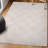 Ralphie Modern Geometric Checkerboard High-Low White/Cream Rug-1145155988
