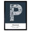 Prague Czechia City Map Navy 1 Piece Single Picture Frame Wall Art