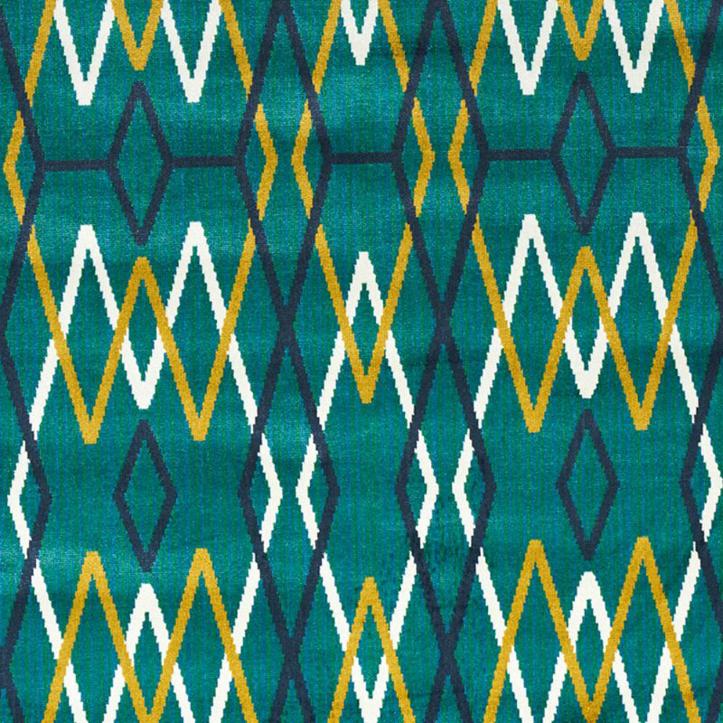 Schumacher x Neisha Crosland Kyoto Trellis Fabric, Emerald