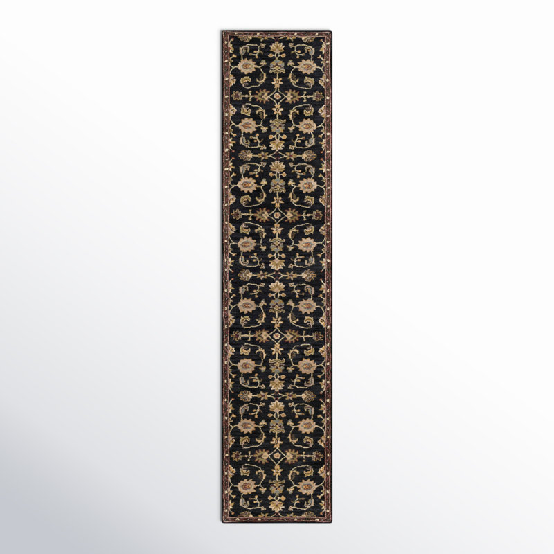 Tapis en laine touffeté Rathburn, Tapis de couloir 2 pi 3 po x 10 pi