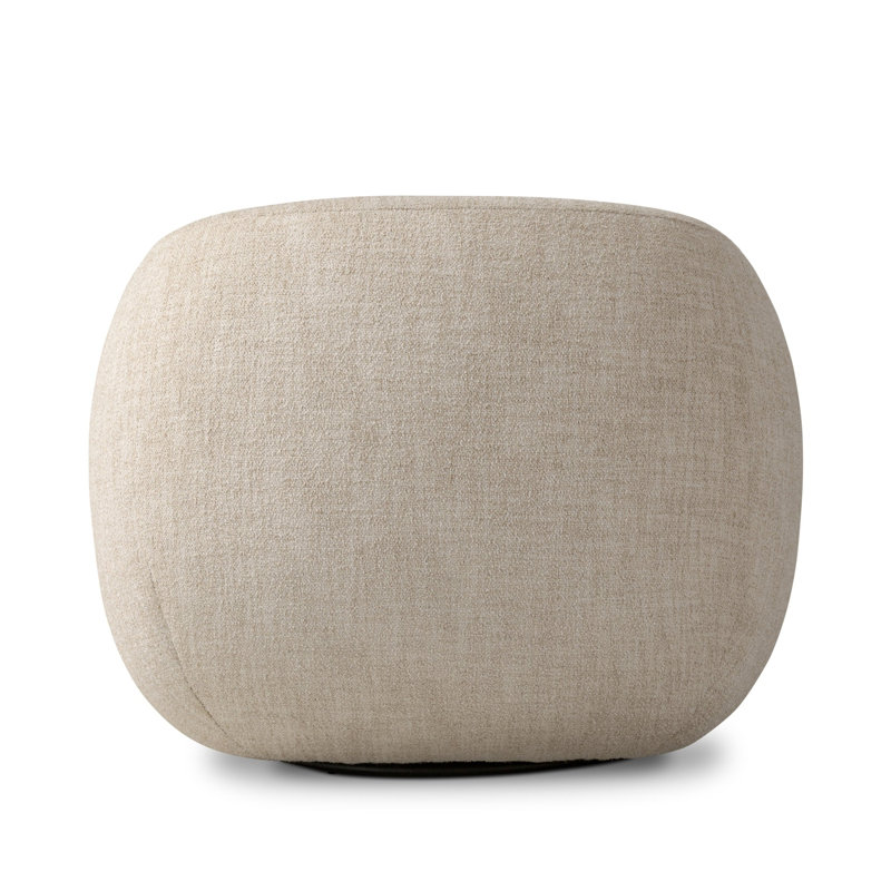 Channing Swivel Barrel Chair, Yuma Cream Polyester Blend