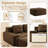  Geier 117.50" U Shaped Couch, Modular Sectional Sofa, 3-Seater Comfy Cloud Couch with Two Movable Ottoman-1162334075