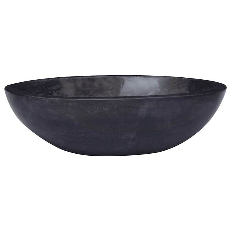 Lavabo de salle de bain vasque ovale en marbre 15,7 po VidaXL, Crème